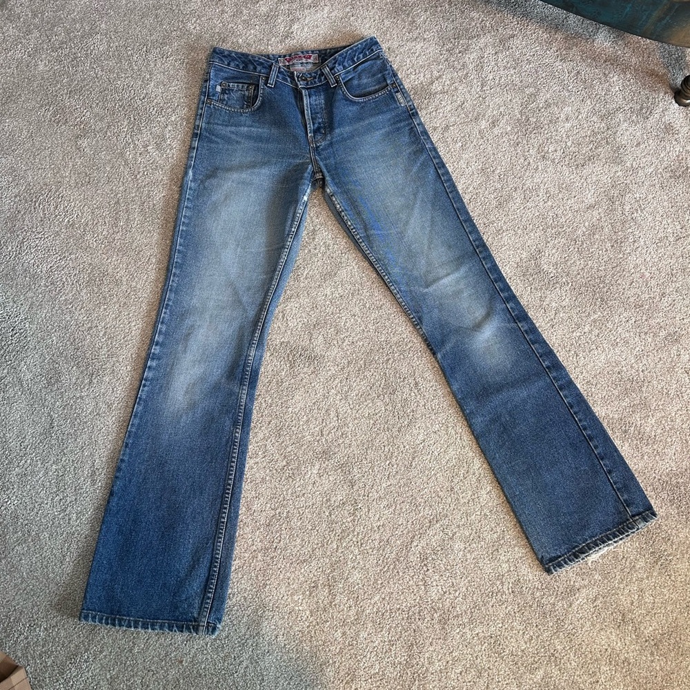 Vintage Silver Jeans Co 90s Button Fly Denim Jeans Retro Y2K Lightly Distressed